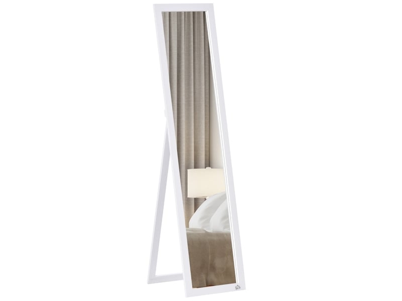  Miroir sur pied et mural 37 x 37 x 154 cm – blanc – vue en pied, cadre mdf rectangulaire intemporel  - Conforama A