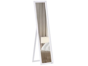 Miroir sur pied et mural 37 x 37 x 154 cm – blanc – vue en pied, cadre mdf rectangulaire intemporel