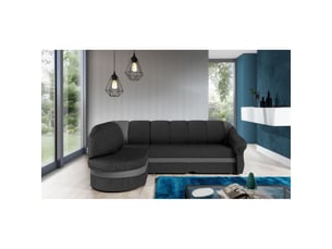 Canapé d'angle gauche fixe <strong></strong> <strong></strong> 3 places Polyester gris avec coffre de rangement
