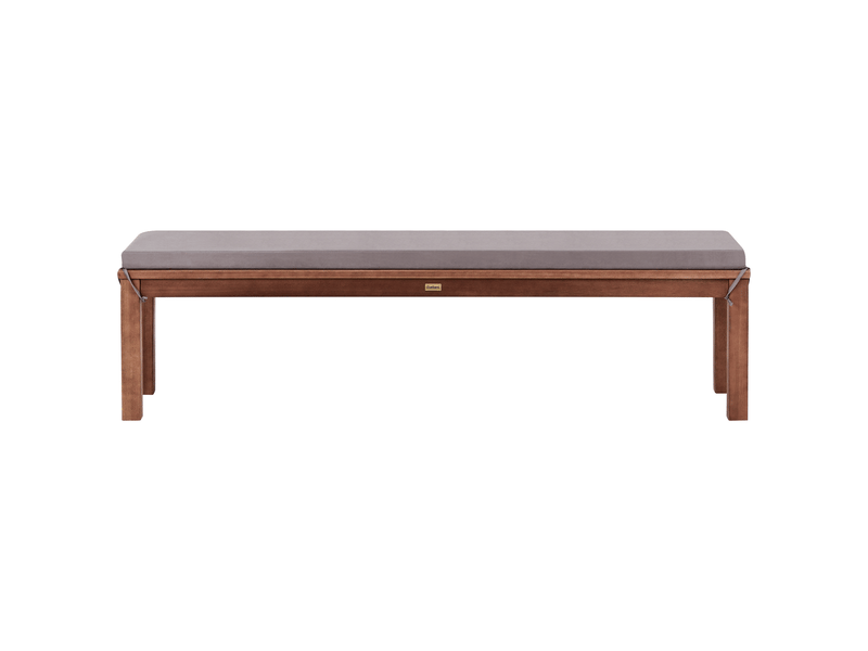  Banc avec coussin d'assise monsano 170 cm bois d'eucalyptus gris  - Conforama A