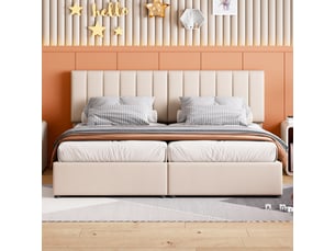 Lit coffre 180x200 cm OKWISH coloris beige