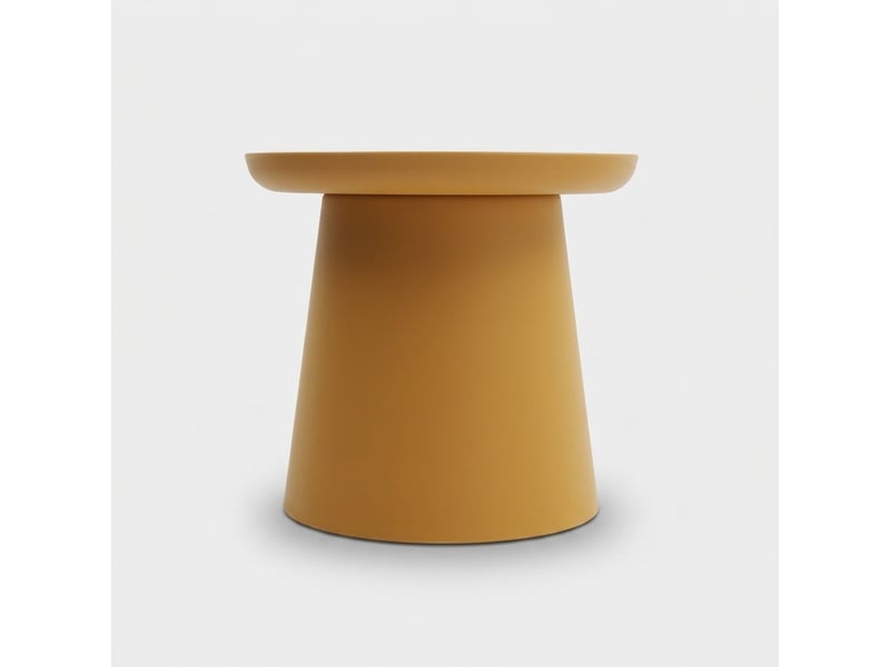  Petite table basse ronde en polypropylène d'intérieur et extérieur krk - jaune  - Conforama C