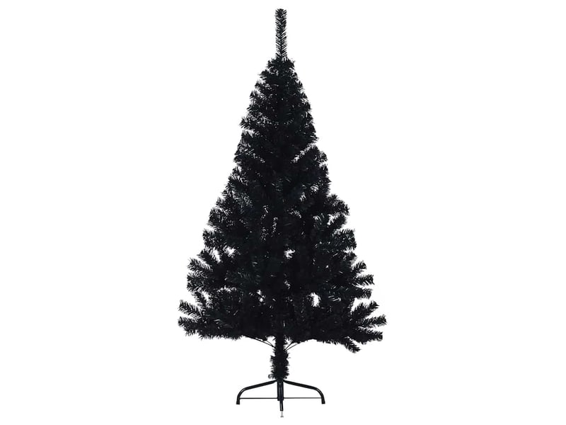 Sapin de noël - arbre de noël artificiel pré-éclairé noir 150 cm pvc - Conforama E