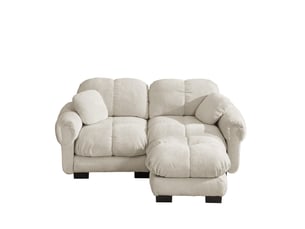 Canapé 2 places modular l-forme chenille, ottomane mobile, confort premium