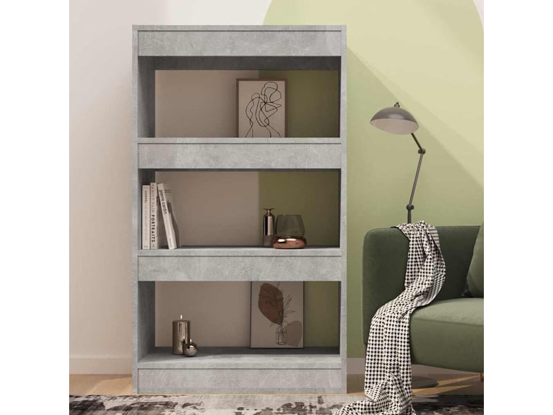  Bibliothèque, séparateur de pièce gris béton bois d'ingénierie  - Conforama C