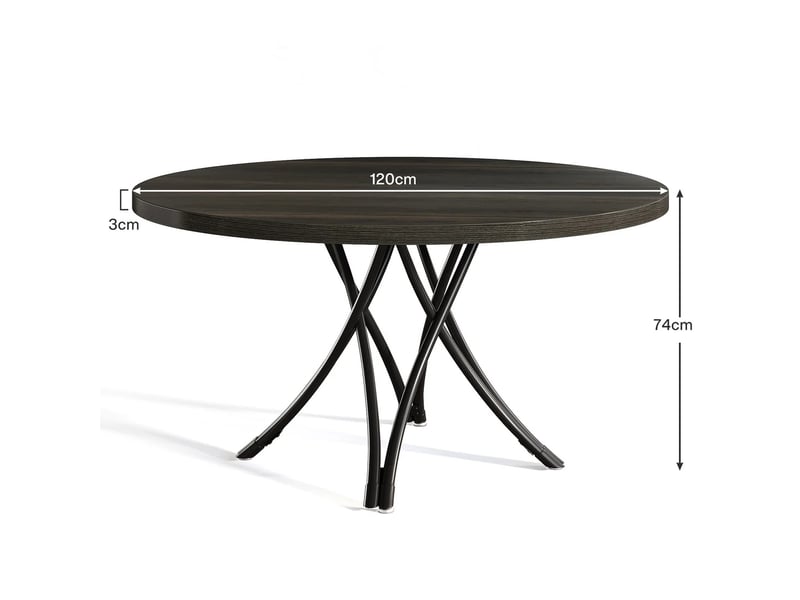 Table à manger ronde en mdf noir ø120x75 cm - Conforama C