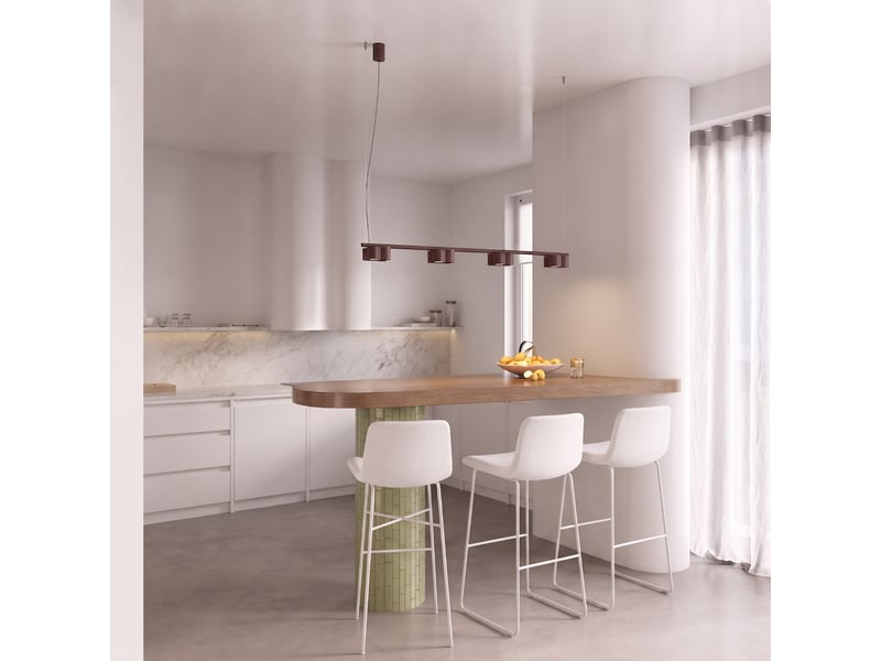 Lustre ovio 4 brun gx53 aluminium moderne 208x122x12cm SL.3377 - Conforama C