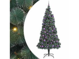 Sapin de noël - arbre de noël artificiel pré-éclairé avec ensemble de boules