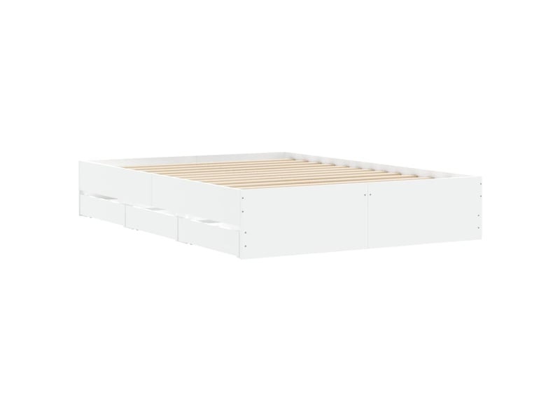 Lit double- lit adulte - cadre de lit avec tiroirs sans matelas blanc 120x200 cm - Conforama C