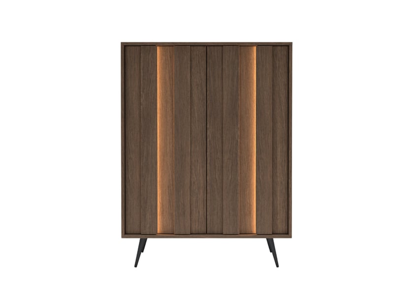  Cenote - commode 93.5 cm mélaminé chêne foncé  - Conforama E