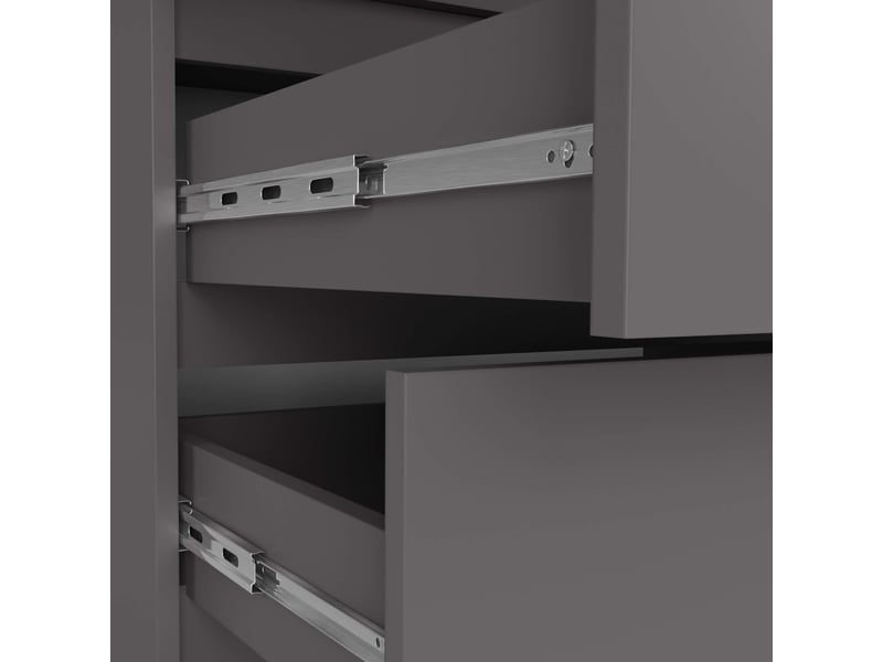  Armoire avec surmeuble akord s90 gris graphite 90 cm 2 portes 2 tiroirs façade gris graphite 6 étagères 90x51x234 cm  - Conforama D