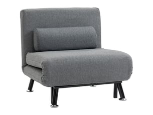 Fauteuil convertible 1 place avec dossier réglable gris foncé 75 x 70 x 75 cm