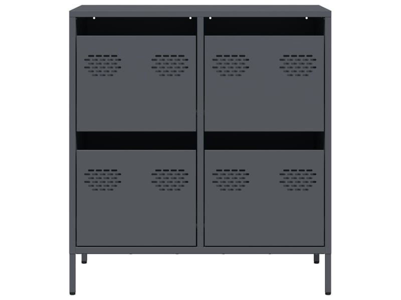  Buffet - bahut - meuble de rangement anthracite 68x39x73,5 cm acier laminé à froid  - Conforama E
