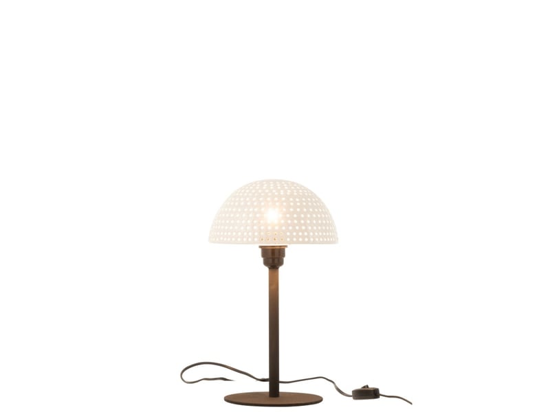  Lampe champignon en métal blanc 21x21x37 cm  - Conforama B