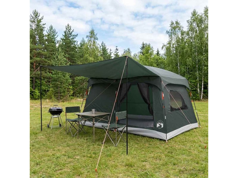  Tente de camping, tente familiale 6 personne vert armée polyester  - Conforama B