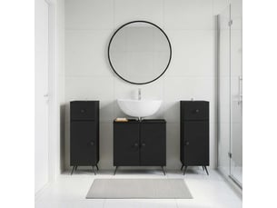 Ensemble de meuble de salle de bain 3 pièces breda noir cf63360