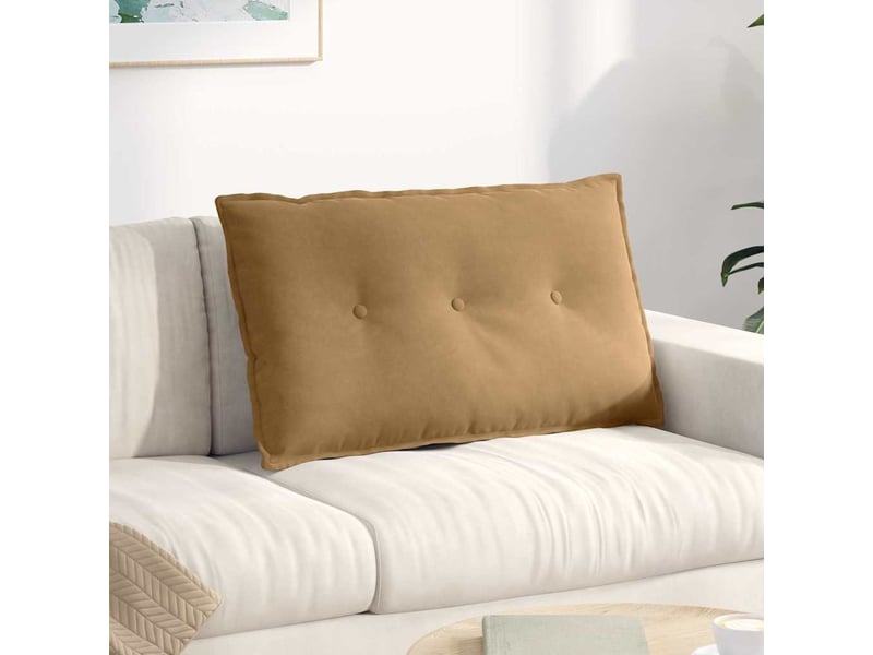 Coussin de dos, coussin de dossier marron 80 x 50 cm tissu en velours côtelé cf54815 - Conforama B