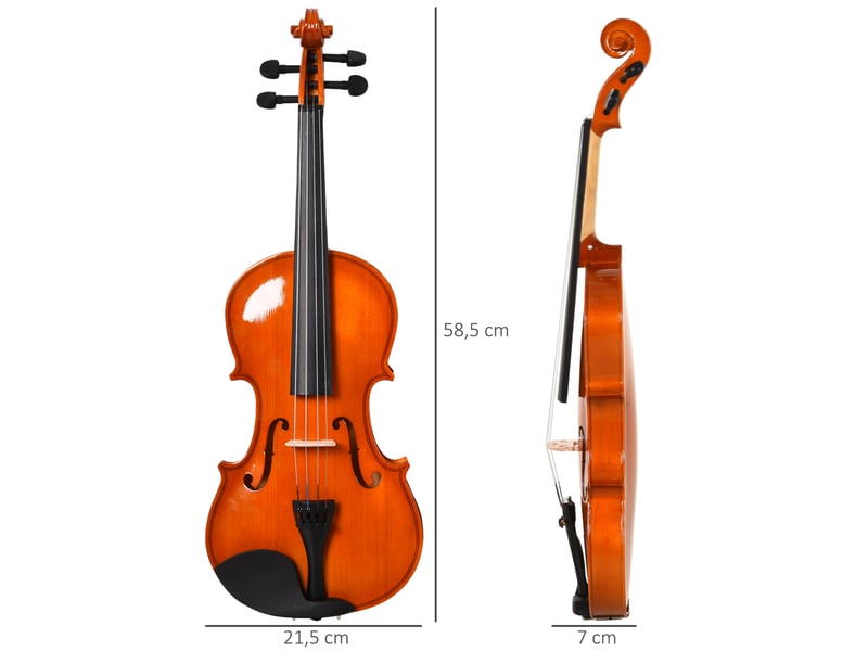 Violon 44 pleine grandeur avec étui, accordeur, épaulière, archet, colophane, cordes rechange et chiffon  - Conforama C