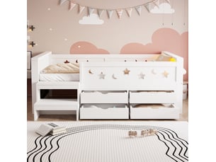 Lit simple 90x200 cm <strong>MODENUIT </strong>  <strong></strong> coloris blanc