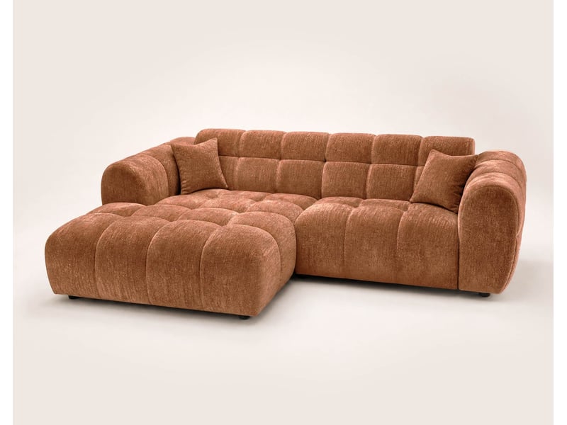  Mini ray - canapé d'angle gauche 4 places en tissu texturé - best mobilier - terracotta MINI RAY - Conforama E