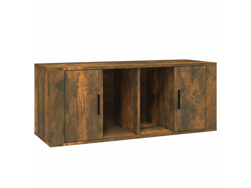  Meuble tv - banc tv - meuble de rangement chêne fumé 100x35x40 cm bois d'ingénierie  - Conforama A