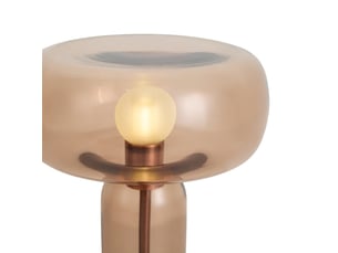 Lampe de table hotel chic bronze foncé avec verre brun - amara