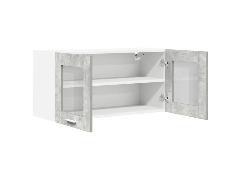  Armoire suspendue moderne grand espace de rangement 80 x 31 x 40 cm en bois d'ingénierie gris béton 02_0053276  - Conforama B
