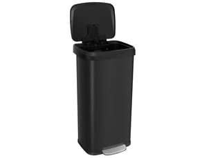 Poubelle à pédale 40 x 38 x 78 cm grande capacité avec compartiment désodorisant et fermeture silencieuse en acier inoxydable noir 20_0018628