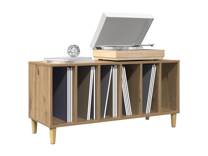  Armoire à disques chêne artisanal 100x38x48cm bois d'ingénierie shl407  - Conforama B