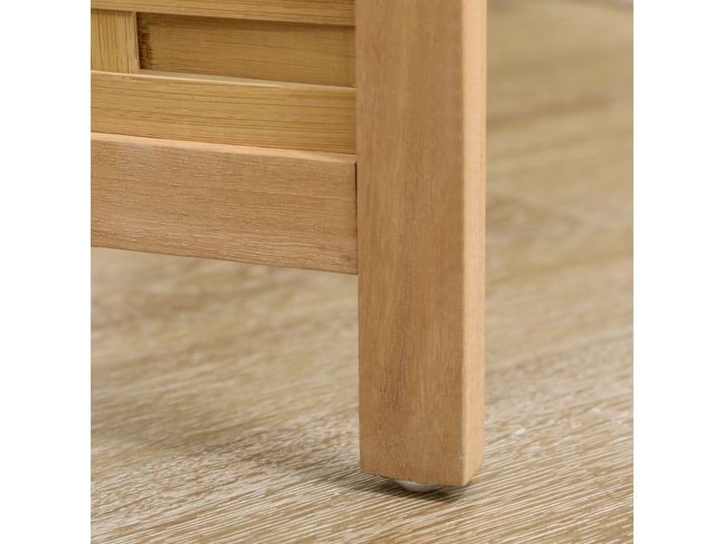 Paravent 4 panneaux pliable en bambou tressé, charnières métalliques et pieds antidérapants naturel 160 × 1,8 × 170 cm - Conforama D