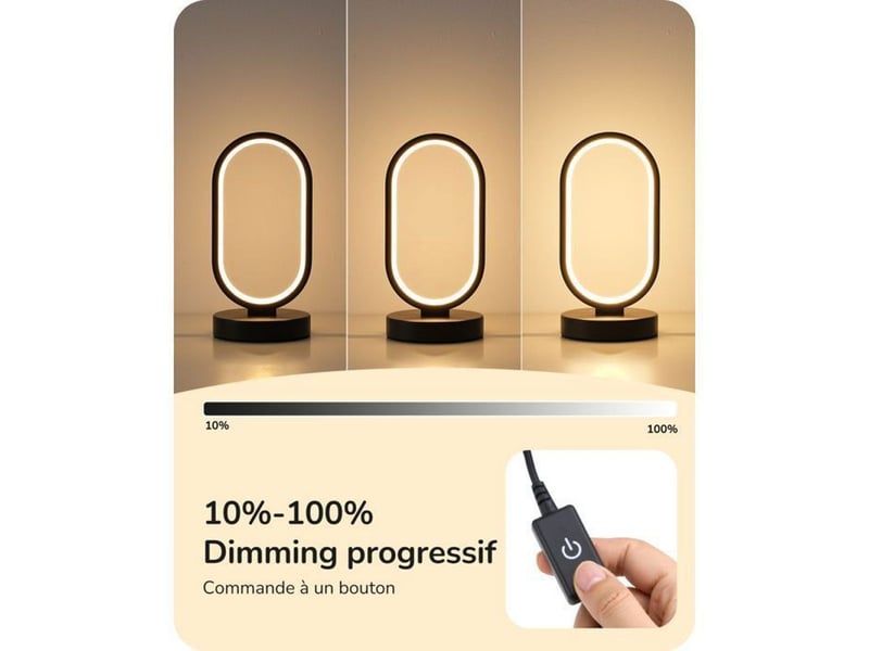  Lampe de table led tactile dimmable 12w anneau ovale 3 cct 3000 4000 6500k 370618_AACKH14280_6_DROPFR - Conforama C