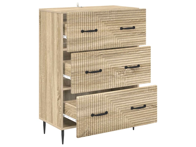  Armoire de rangement bureau, armoire à tiroirs chêne sonoma 66 x 34,5 x 89,5 cm  - Conforama E