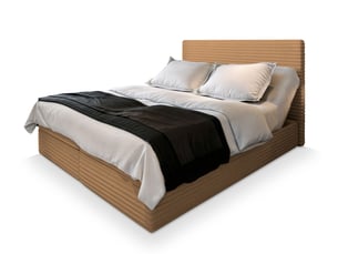 Lit avec rangement 180x200 cm <strong>MASSENO</strong> <strong></strong> coloris marron