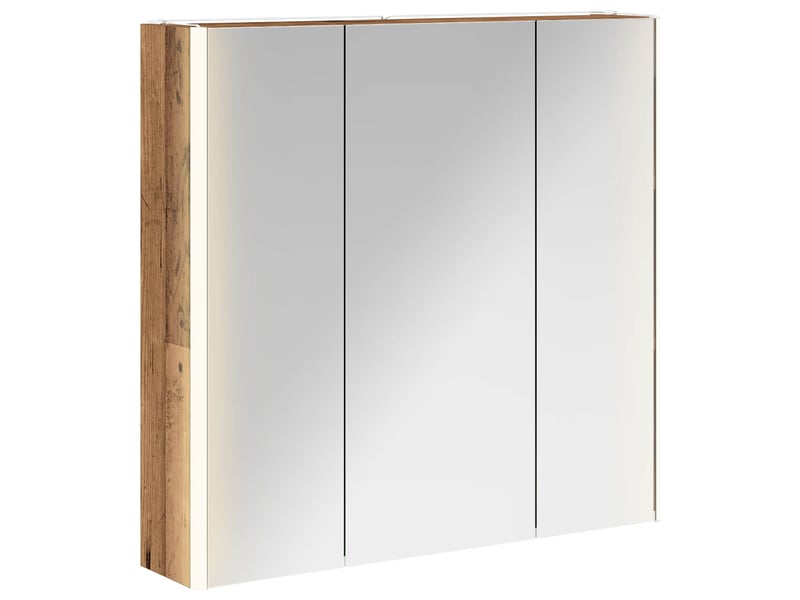  Armoire miroir salle de bain, meuble de rangement bois ancien 73.5x15.5x70 cm  - Conforama A