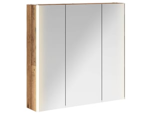Armoire miroir salle de bain, meuble de rangement bois ancien 73.5x15.5x70 cm