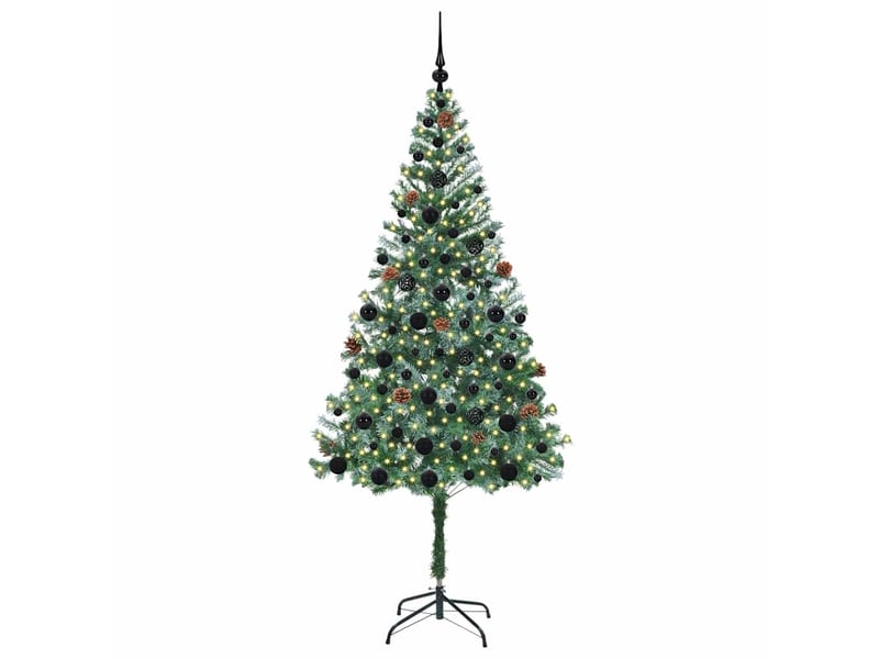  Sapin de noël artificiel, arbre de noël avec 300 led vert 180 cm pvc et acier shl8237  - Conforama C