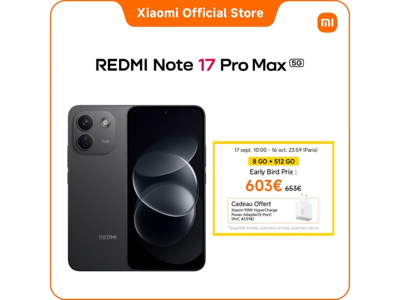  Smartphone 5g 8 512 go noir note 17 pro max charge 100w ecran amoled 6 83 421705_AADHV06606_6_DROPFR - Conforama A