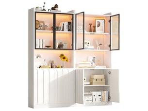 Vitrine coloris blanc 10 étagère(s) - 160 cmx200 cm
