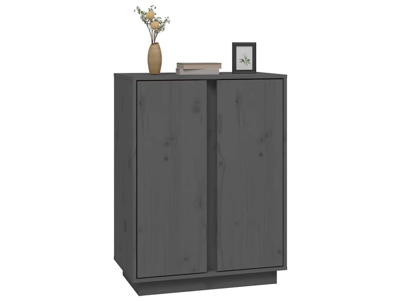  Buffet - bahut - meuble de rangement gris 60x35x80 cm bois massif de pin  - Conforama D