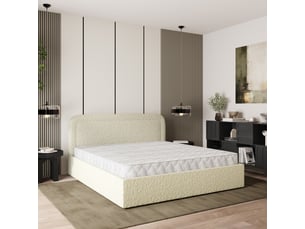 Lit coffre 160x200 cm <strong>MASSENO</strong> <strong></strong> coloris beige