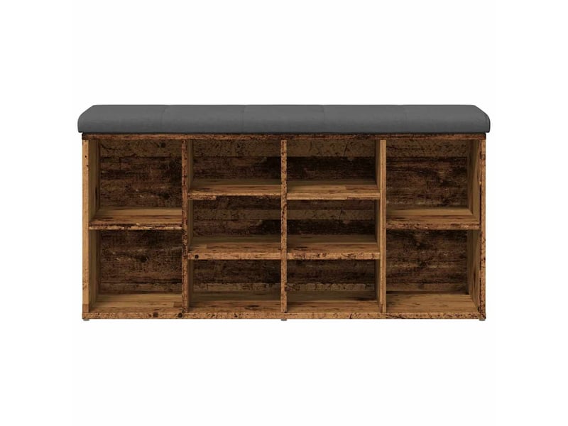  Banc à chaussures, banc de rangement vieux bois 102x32x50 cm bois d'ingénierie shl50264  - Conforama C