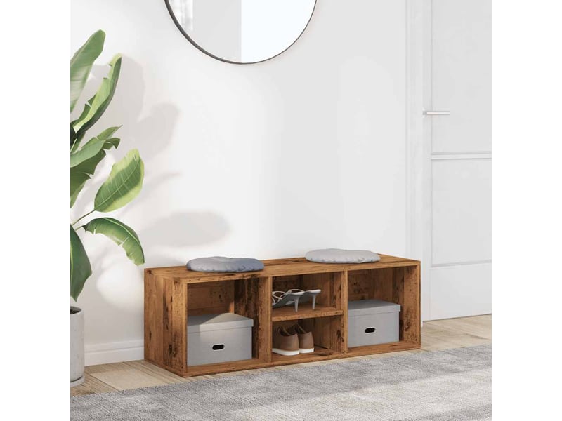  Banc de rangement à chaussures vieux bois 102x35x35 cm  - Conforama C
