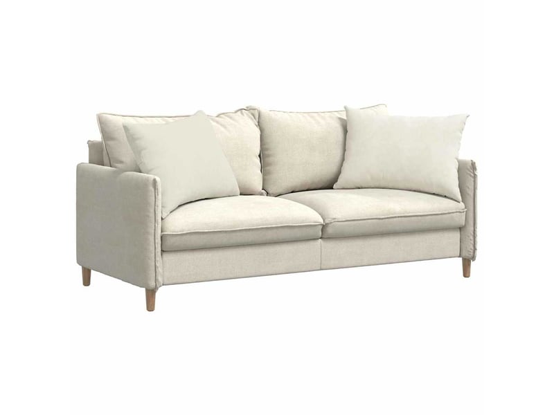 Lot de 2 coussins de canapé, coussins décoratifs crème 70 x 50 cm cf59052 - Conforama C