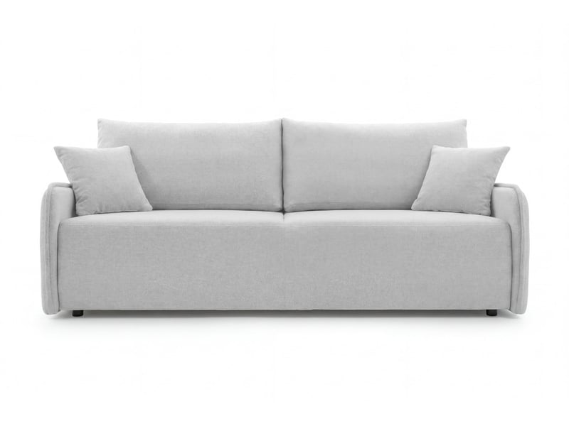  Sacha - canapé droit convertible tissu chiné 2 places blanc  - Conforama A