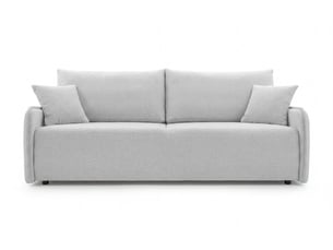 Canapé droit convertible CASANOVA 2 places Tissu blanc
