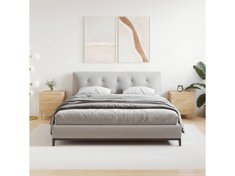  Vidaxl table de chevet 2 pcs chêne sonoma bois fer meuble rangement 40x35x47.5 cm salon chambre  - Conforama B