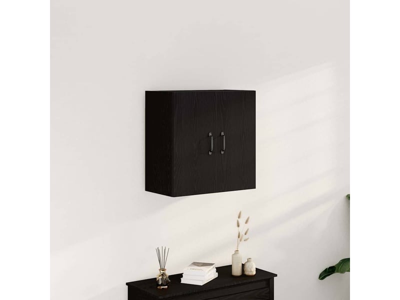  Armoire murale salon, meuble de rangement en chêne noir 60 x 31 x 60 cm bois d'ingénierie  - Conforama B
