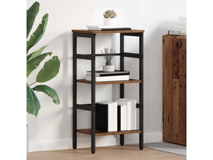 Étagère 2 niveaux, étagère de rangement 40 x 29,5 x 81 cm bois d'ingénierie shl6295
