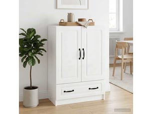 Buffet - bahut - meuble de rangement blanc brillant 66 x 34,5 x 92 cm bois d'ingénierie