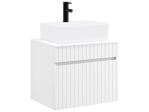 Ensemble de mobilier de salle de bain blanc bois d'ingénierie cf64576